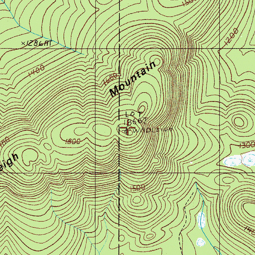 Topographic Map of Wadleigh Mountain Lookout Tower, ME