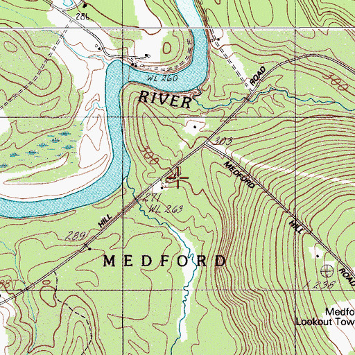 Topographic Map of Upper Ferry Cemetery, ME