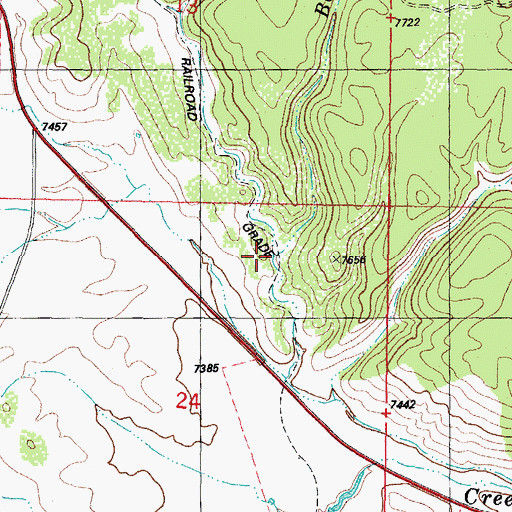 Topographic Map of Boone Creek, CO