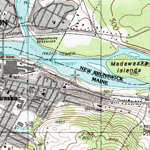 Topographic Map of Albert Brook, ME