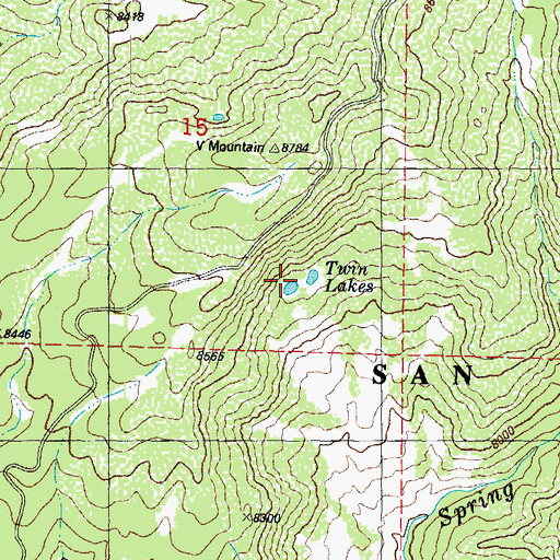 Topographic Map of Twin Lakes, CO