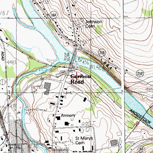 Topographic Map of Aroostook Centre Mall, ME