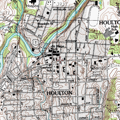 Topographic Map of Aroostook County Courthouse and Jail, ME