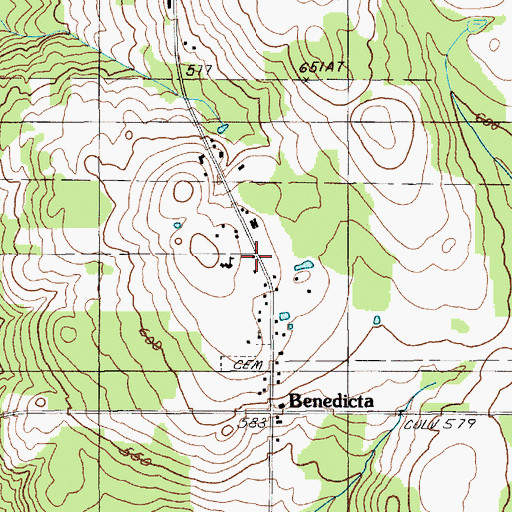Topographic Map of Benedicta Elementary School, ME