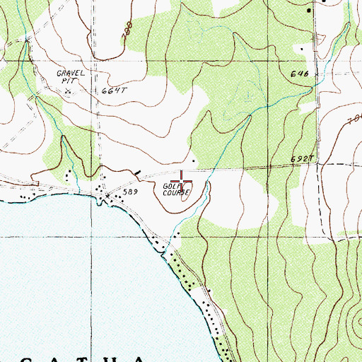 Topographic Map of Birch Point Golf Course, ME