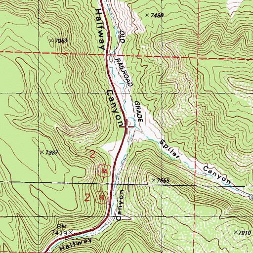 Topographic Map of Spiler Canyon, CO