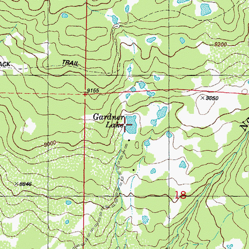 Topographic Map of Gardner Lake, CO