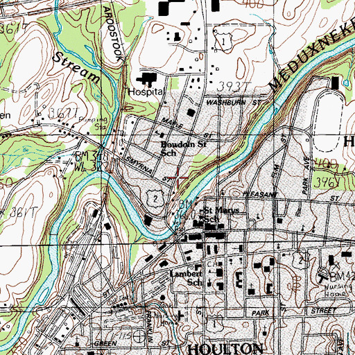 Topographic Map of C and G Shopping Center, ME