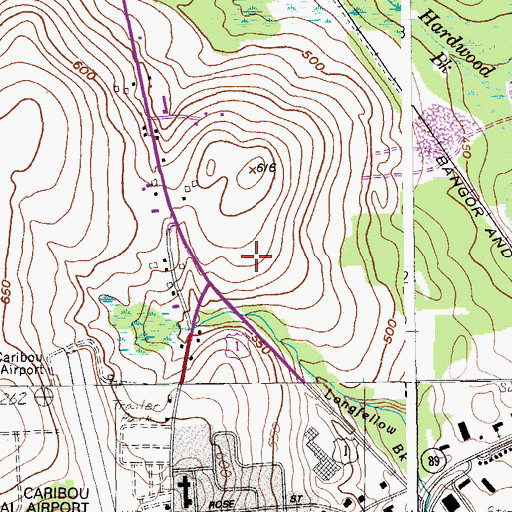 Topographic Map of Cary Medical Center, ME