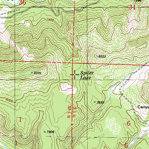 Topographic Map of Spiler Lake, CO