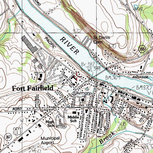 Topographic Map of The Aroostook Medical Center Fort Fairfield Health Center, ME