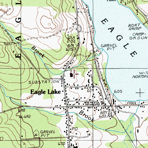 Topographic Map of Eagle Lake Elementary Junior High School, ME