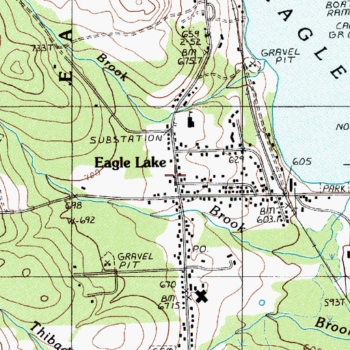 Topographic Map of Eagle Lake Post Office, ME