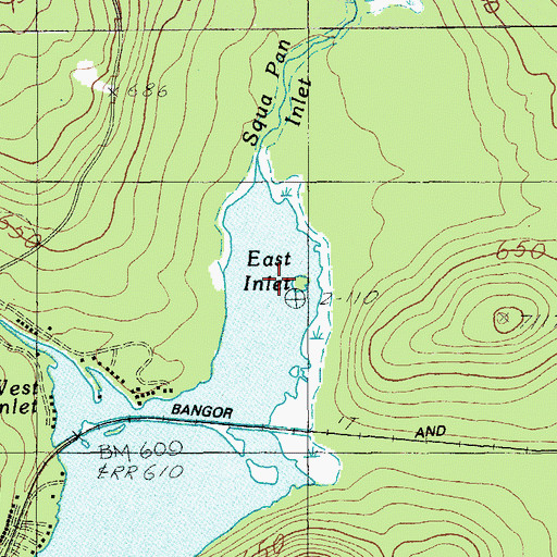 Topographic Map of East Inlet, ME