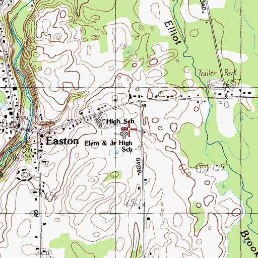 Topographic Map of Easton Elementary School, ME