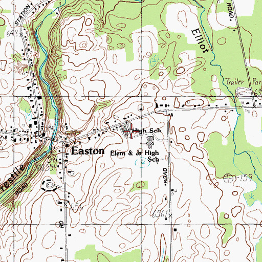 Topographic Map of Easton Junior Senior High School, ME