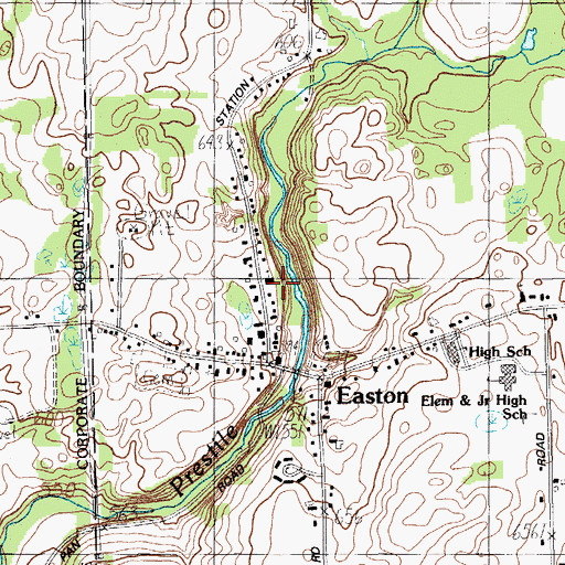 Topographic Map of Easton United Methodist Church, ME