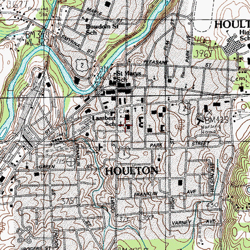 Topographic Map of First Baptist Church, ME