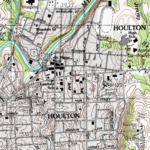 Topographic Map of First Church of Houlton Unitarian Universalist, ME