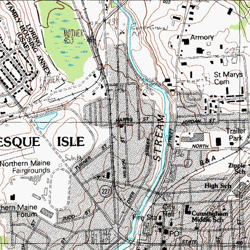 Topographic Map of First United Pentecostal Church, ME