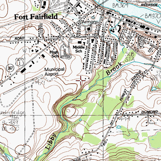 Topographic Map of Fort Fairfield Elementary School, ME