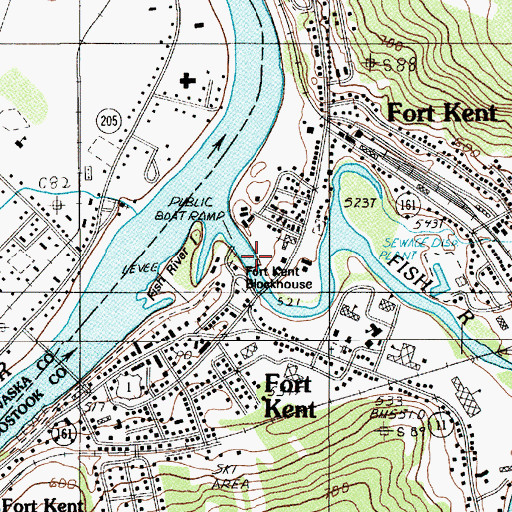 Topographic Map of Fort Kent (historical), ME