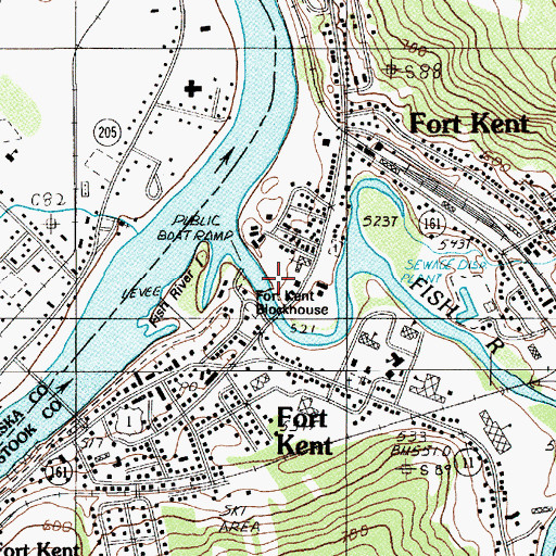 Topographic Map of Fort Kent Blockhouse, ME