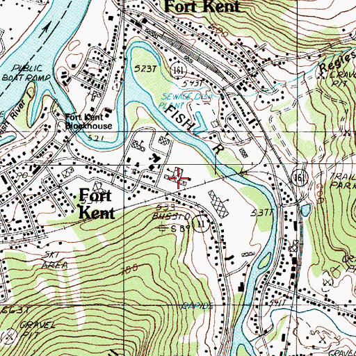 Topographic Map of Fort Kent Community High School, ME