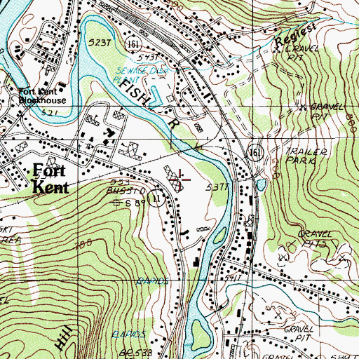 Topographic Map of Fort Kent Elementary School, ME