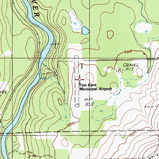 Topographic Map of Fort Kent Municipal Airport (historical), ME
