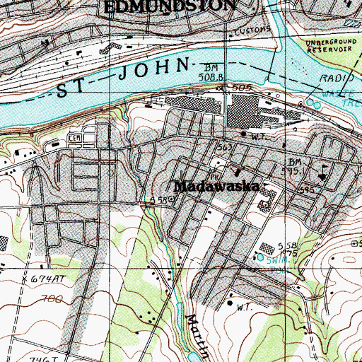 Topographic Map of Fraser Guest House, ME