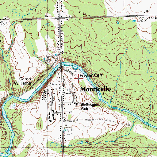 Topographic Map of Foster Cemetery, ME