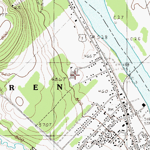 Topographic Map of Gateway Elementary School, ME