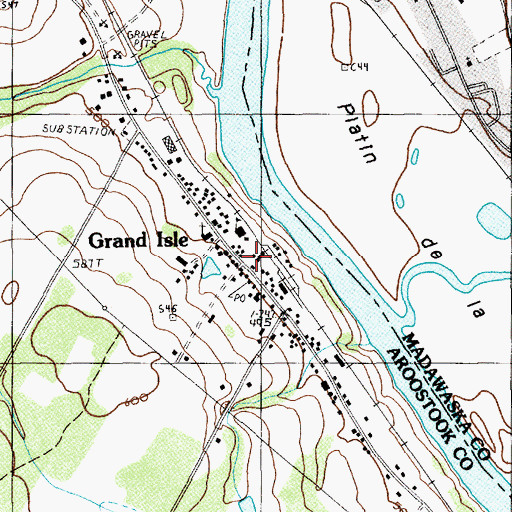 Topographic Map of Grand Isle Post Office, ME