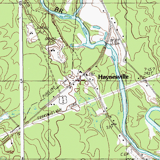 Topographic Map of Haynesville United Baptist Church, ME