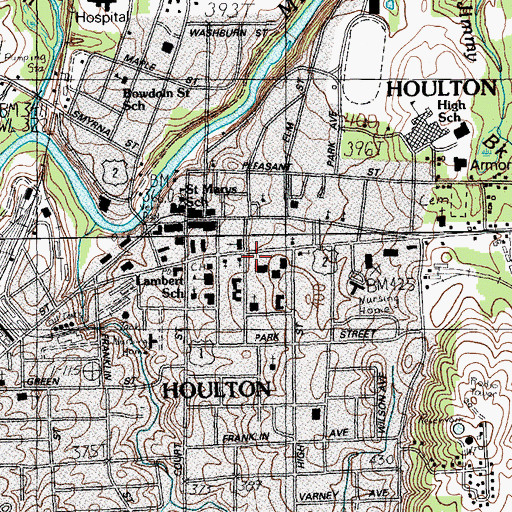 Topographic Map of Houlton Church of Christ, ME