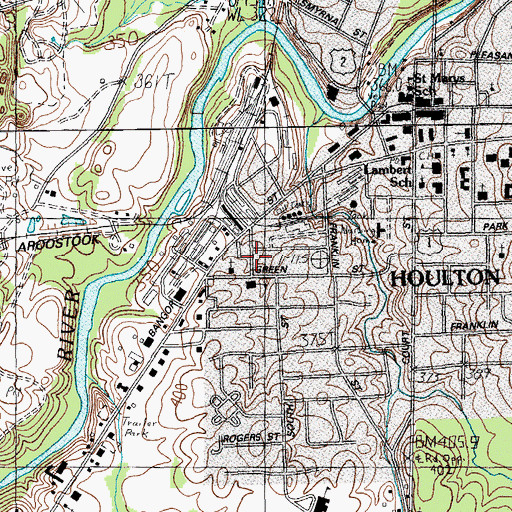 Topographic Map of Houlton Grange, ME