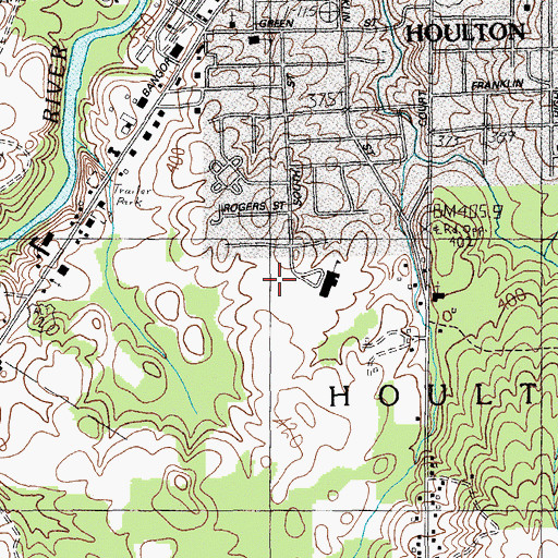 Topographic Map of Houlton Southside School, ME
