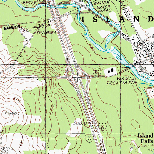Topographic Map of Interchange 59, ME