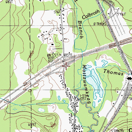 Topographic Map of Interchange 60, ME