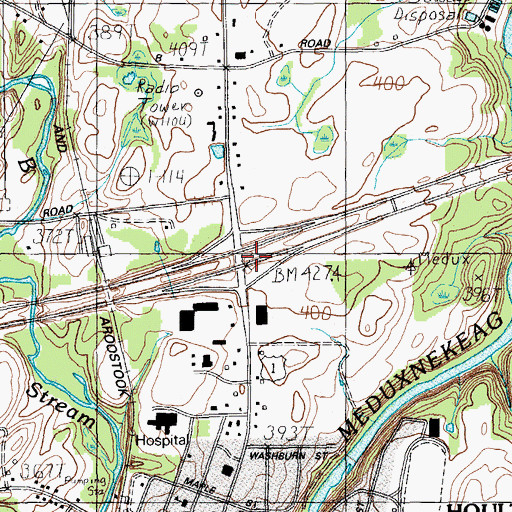 Topographic Map of Interchange 62, ME