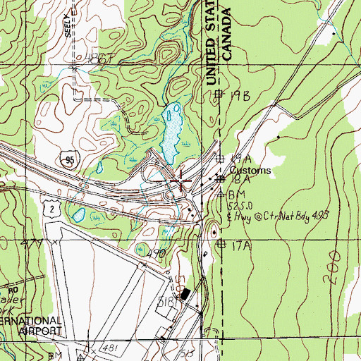 Topographic Map of Interchange 63, ME