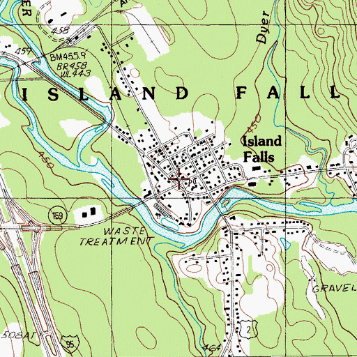 Topographic Map of Island Falls Opera House, ME