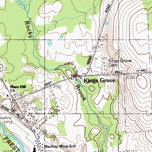 Topographic Map of Kings Grove, ME