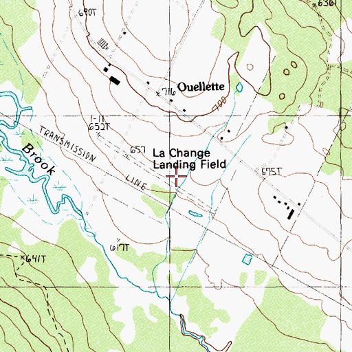 Topographic Map of La Change Landing Field (historical), ME