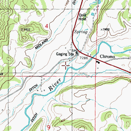 Topographic Map of Little Navajo River, CO