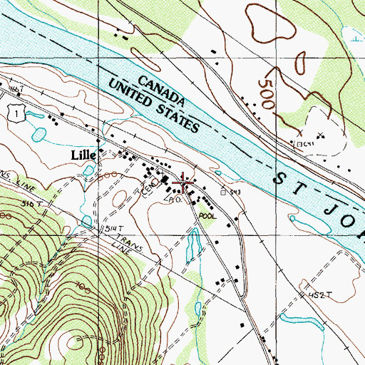 Topographic Map of Lille Post Office (historical), ME
