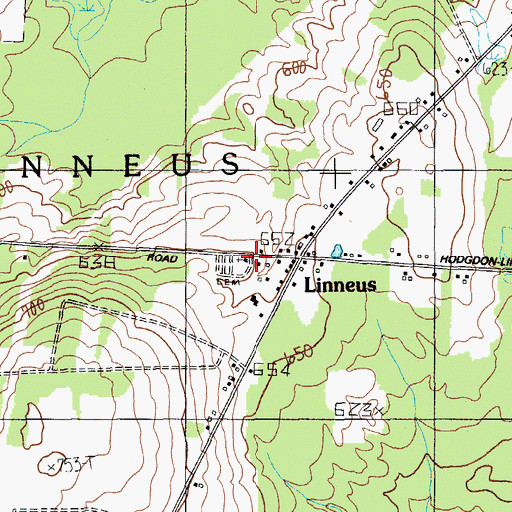 Topographic Map of Linneus Free Will Baptist Church, ME