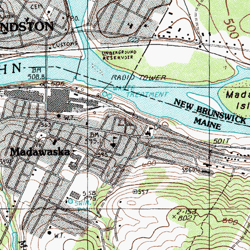 Topographic Map of Madawaska Safety Complex, ME