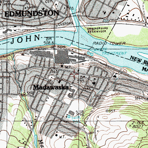 Topographic Map of Madawaska Town Office, ME
